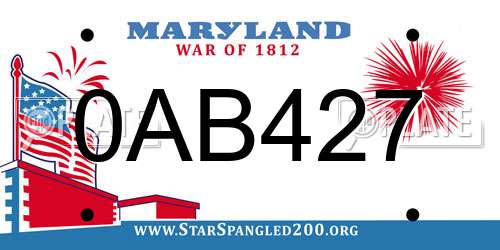 0AB427 Maryland License Plate
