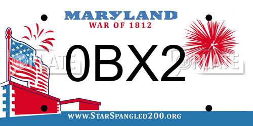 0BX2 Maryland License Plate