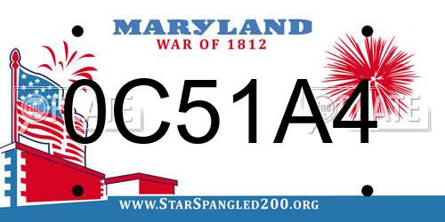 0C51A4 Maryland License Plate