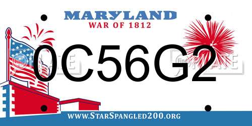 0C56G2 Maryland License Plate