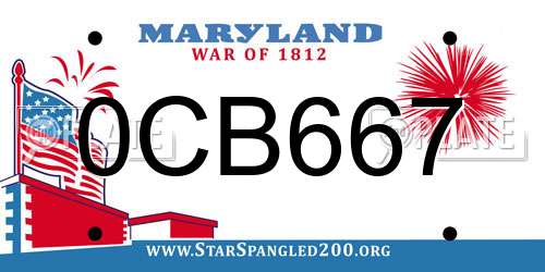 0CB667 Maryland License Plate