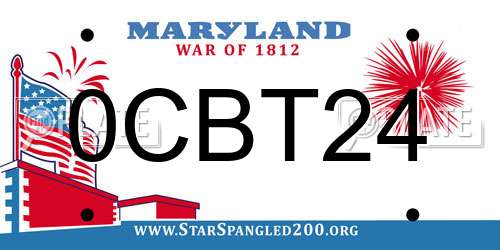 0CBT24 Maryland License Plate
