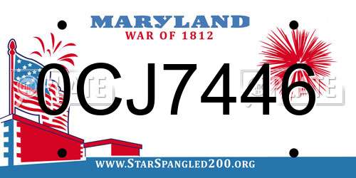 0CJ7446 Maryland License Plate