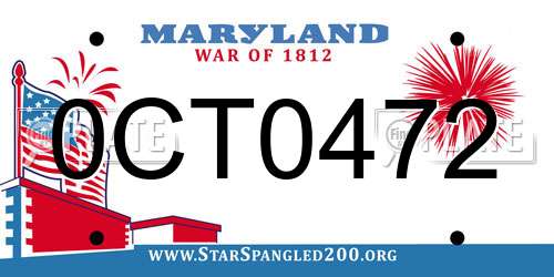 0CT0472 Maryland License Plate
