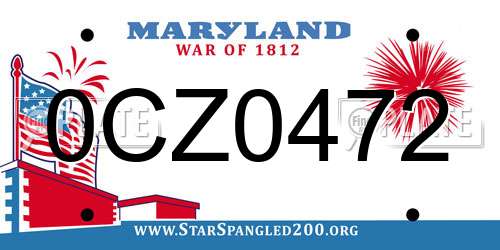 0CZ0472 Maryland License Plate