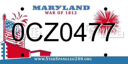 0CZ0477 Maryland License Plate