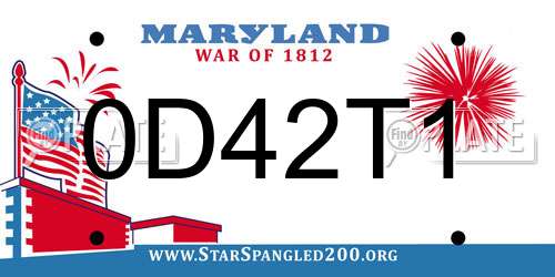 0D42T1 Maryland License Plate