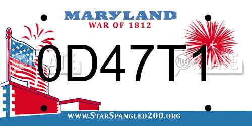 0D47T1 Maryland License Plate