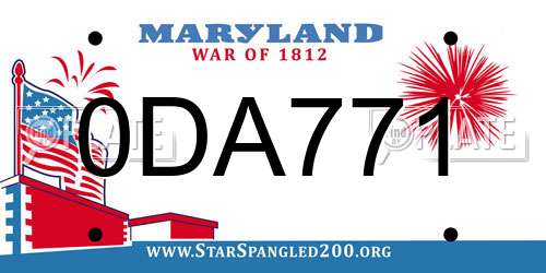 0DA771 Maryland License Plate