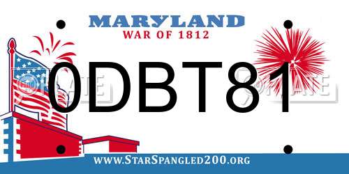 0DBT81 Maryland License Plate