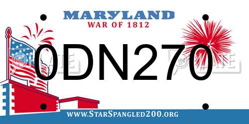 0DN270 Maryland License Plate