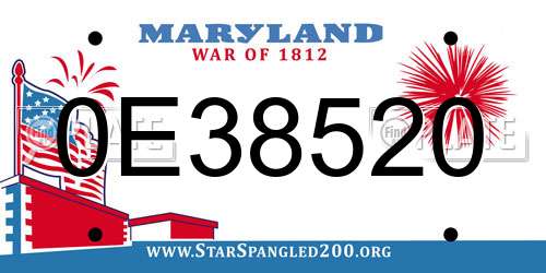 0E38520 Maryland License Plate