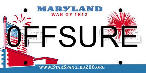 0FFSURE Maryland License Plate
