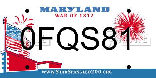 0FQS81 Maryland License Plate