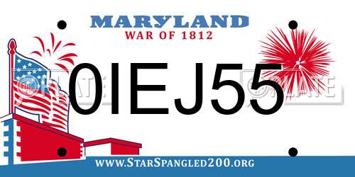 0IEJ55 Maryland License Plate