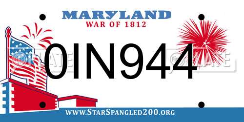 0IN944 Maryland License Plate