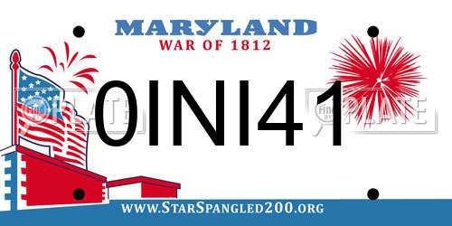 0INI41 Maryland License Plate