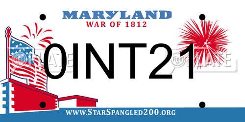 0INT21 Maryland License Plate
