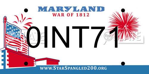 0INT71 Maryland License Plate
