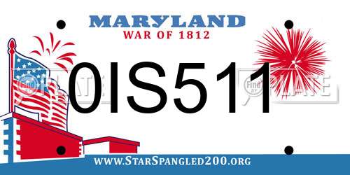 0IS511 Maryland License Plate