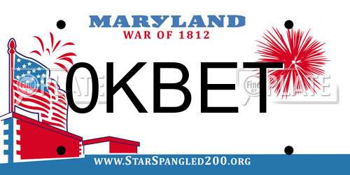 0KBET Maryland License Plate