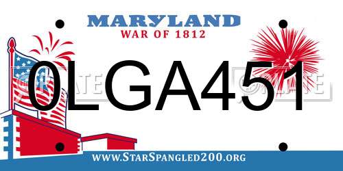 0LGA451 Maryland License Plate