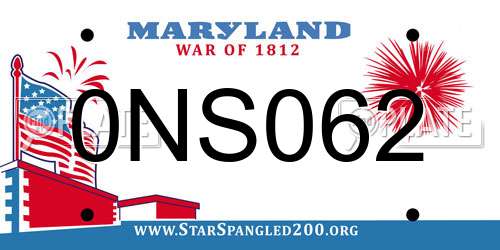 0NS062 Maryland License Plate