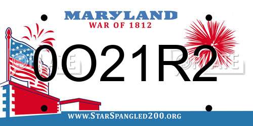 0O21R2 Maryland License Plate