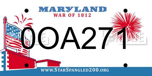 0OA271 Maryland License Plate