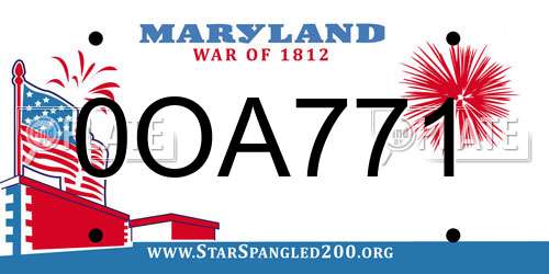 0OA771 Maryland License Plate