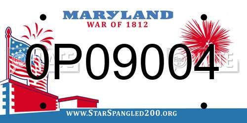 0P09004 Maryland License Plate