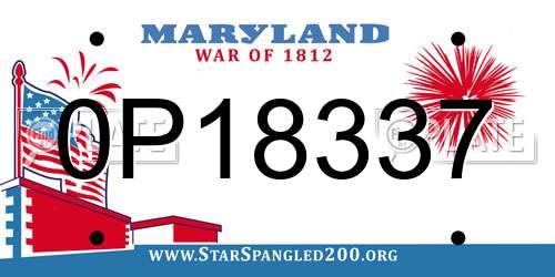 0P18337 Maryland License Plate