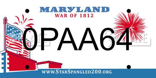 0PAA64 Maryland License Plate