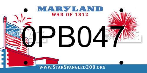 0PB047 Maryland License Plate