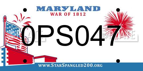 0PS047 Maryland License Plate
