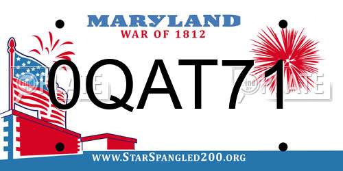 0QAT71 Maryland License Plate