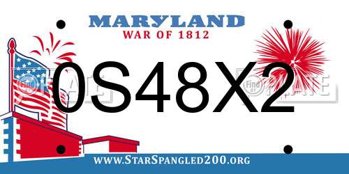 0S48X2 Maryland License Plate