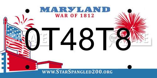 0T48T8 Maryland License Plate