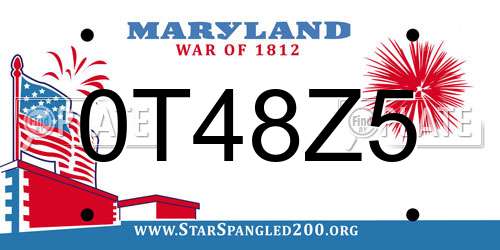 0T48Z5 Maryland License Plate
