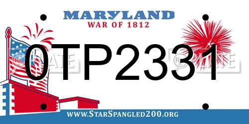0TP2331 Maryland License Plate