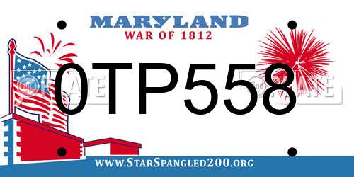 0TP558 Maryland License Plate