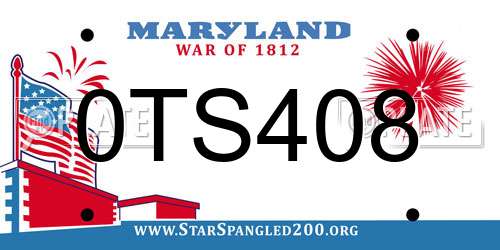 0TS408 Maryland License Plate