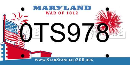 0TS978 Maryland License Plate