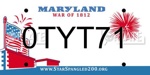 0TYT71 Maryland License Plate