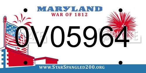 0V05964 Maryland License Plate