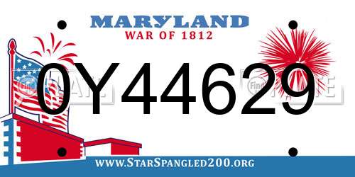 0Y44629 Maryland License Plate