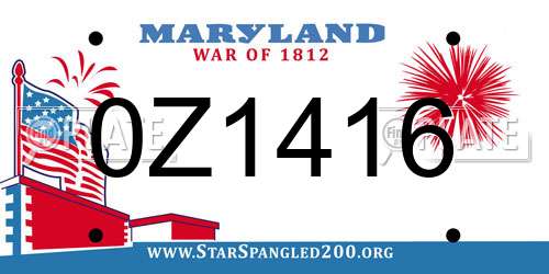 0Z1416 Maryland License Plate