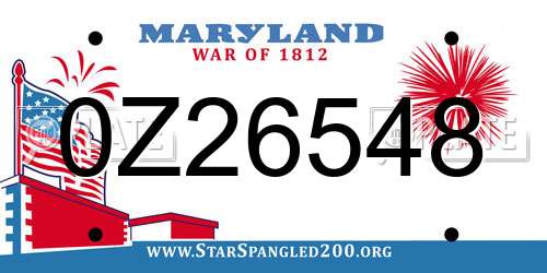 0Z26548 Maryland License Plate