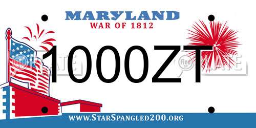 1000ZT Maryland License Plate