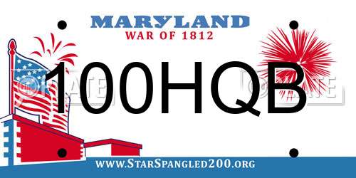 100HQB Maryland License Plate